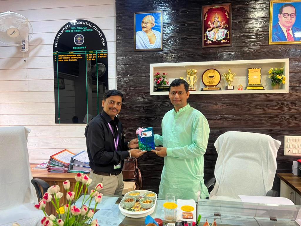 Gujarat's Minister of Khadi, Cottage and Village Industries visited EMRS Ukai School